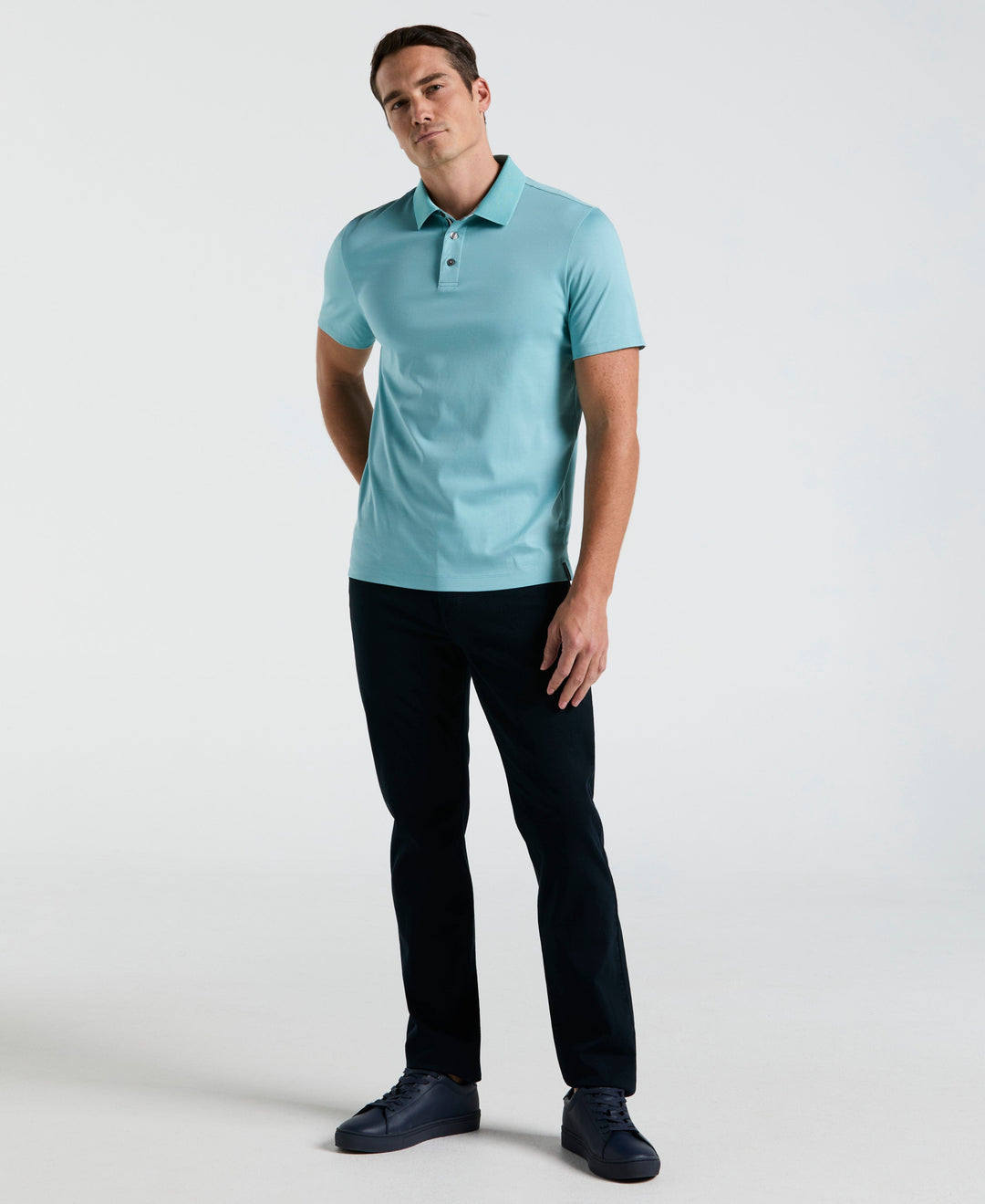 Cool Interlock Textured Polo (Reef Waters) 