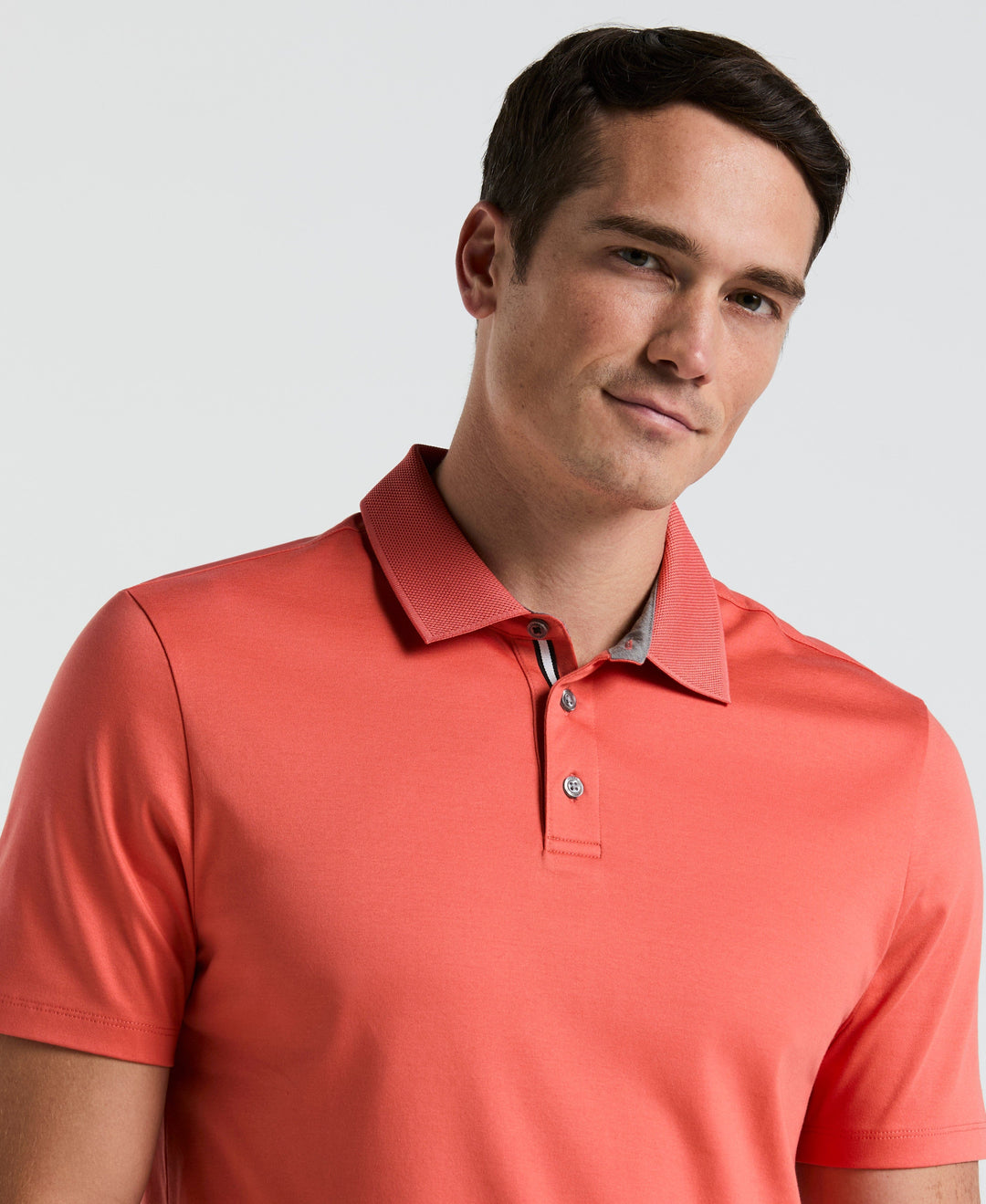 Cool Interlock Textured Polo (Burnt Sienna) 