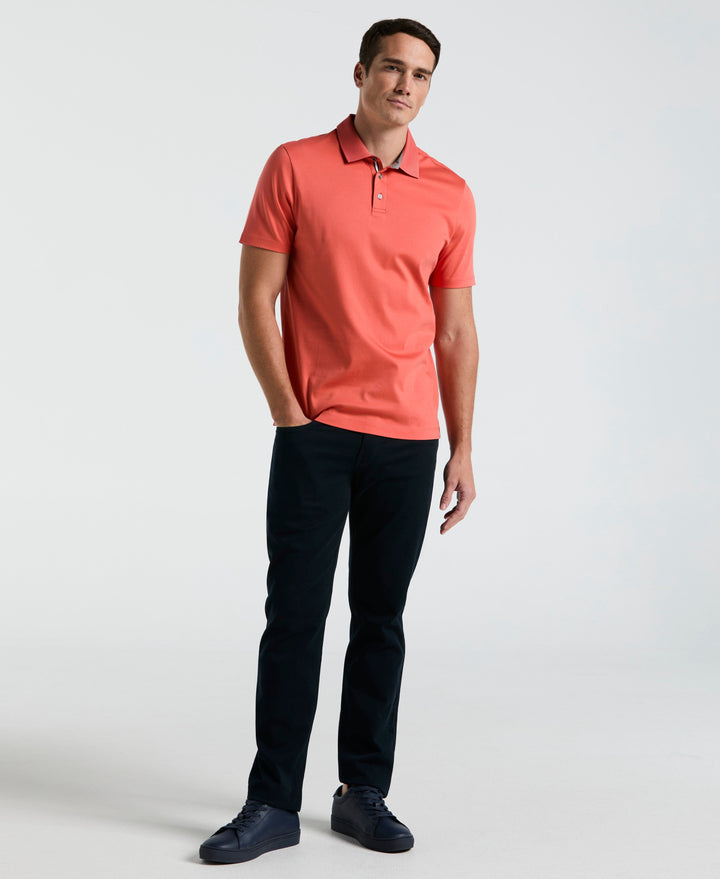 Cool Interlock Textured Polo (Burnt Sienna) 