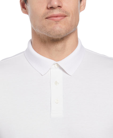 Cotton Textured Knit Polo Shirt (Bright White) 