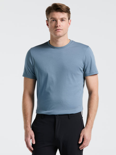 Cool Interlock Crew Neck Tee (Blue Mirage) 