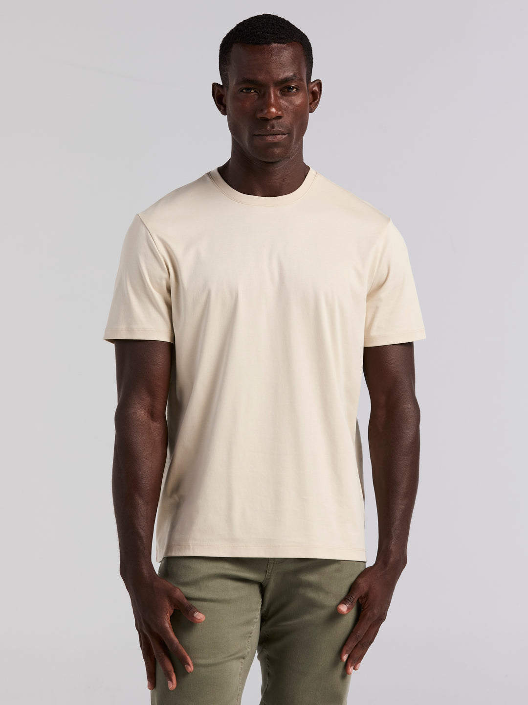 Cool Interlock Crew Neck Tee (Almond Milk) 