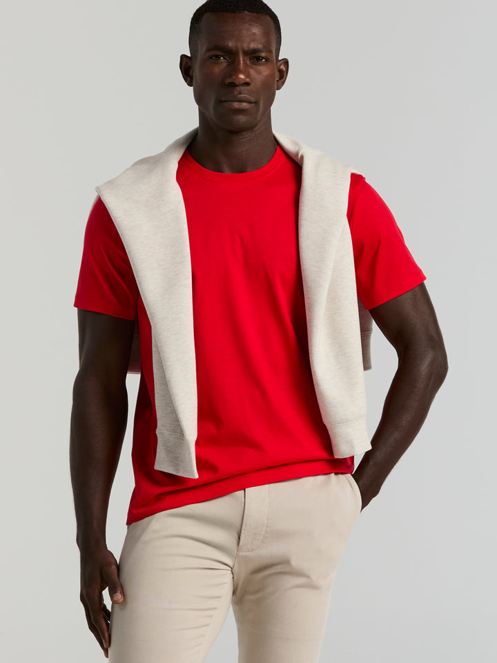 Cool Interlock Crew Neck Tee (Racing Red) 