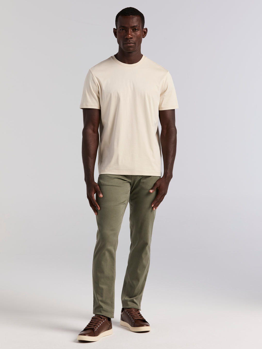 Cool Interlock Crew Neck Tee (Almond Milk) 