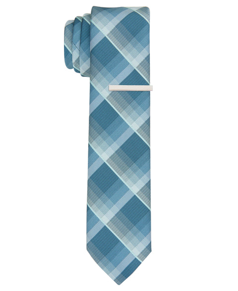 CORMICK PLAID SLIM TIE (Aqua) 