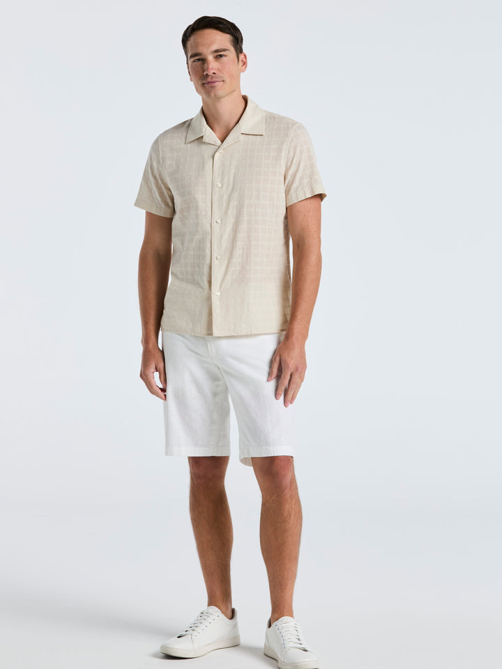 Cotton Dobby Plaid Shirt (Silver Birch) 