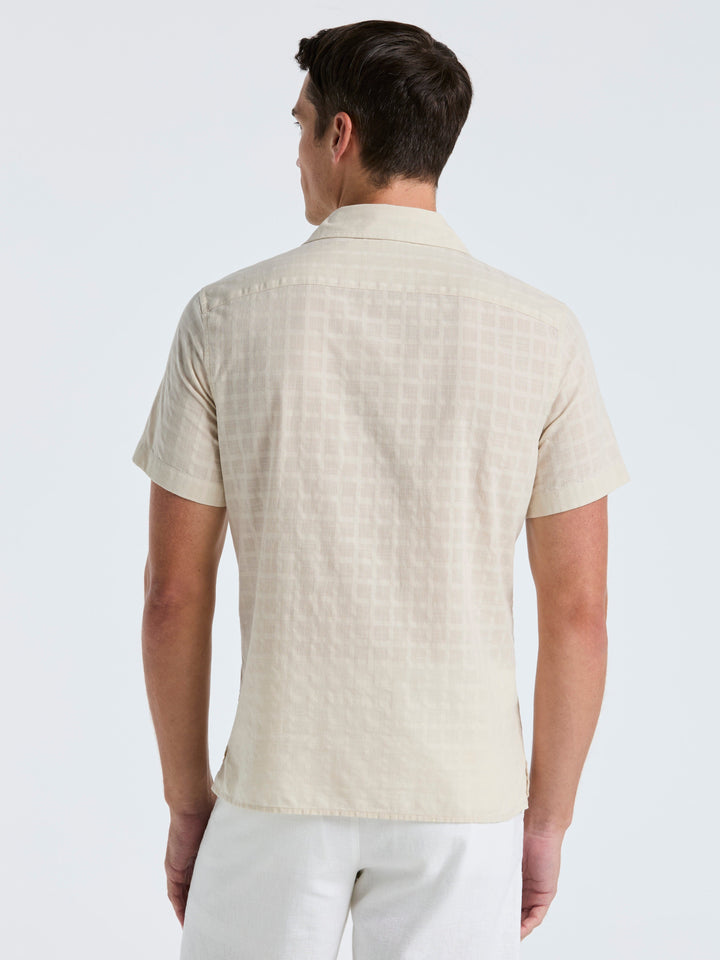 Cotton Dobby Plaid Shirt (Silver Birch) 