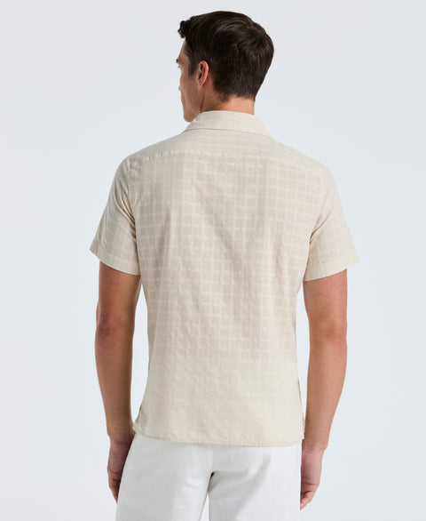 Cotton Dobby Plaid Shirt (Silver Birch) 