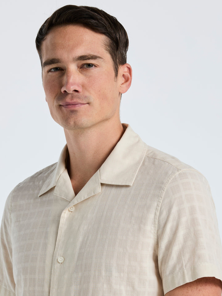 Cotton Dobby Plaid Shirt (Silver Birch) 