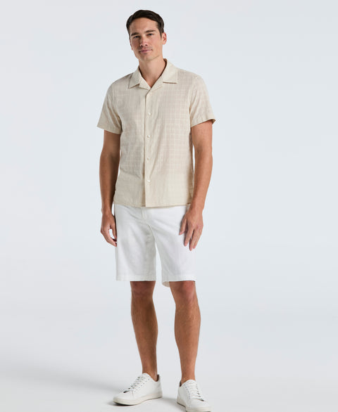 Cotton Dobby Plaid Shirt (Silver Birch) 