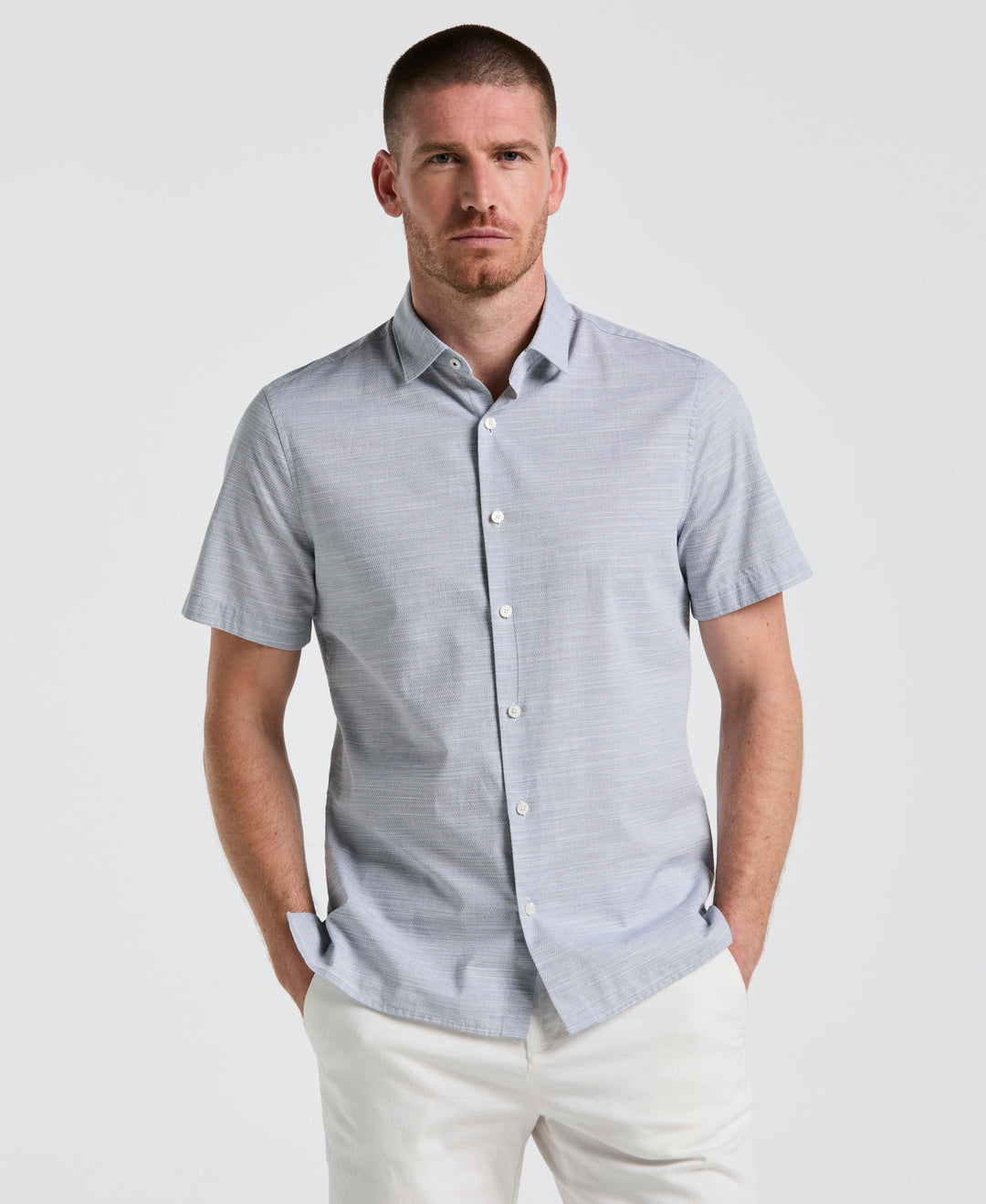 Cotton Dobby Shirt (Blue Wing Teal) 