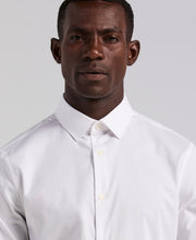 Cotton Dobby Slim Fit Long Sleeve Dress Shirt (Bright White) 