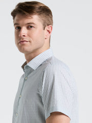 Cotton Dobby Stripe Shirt (Ether) 