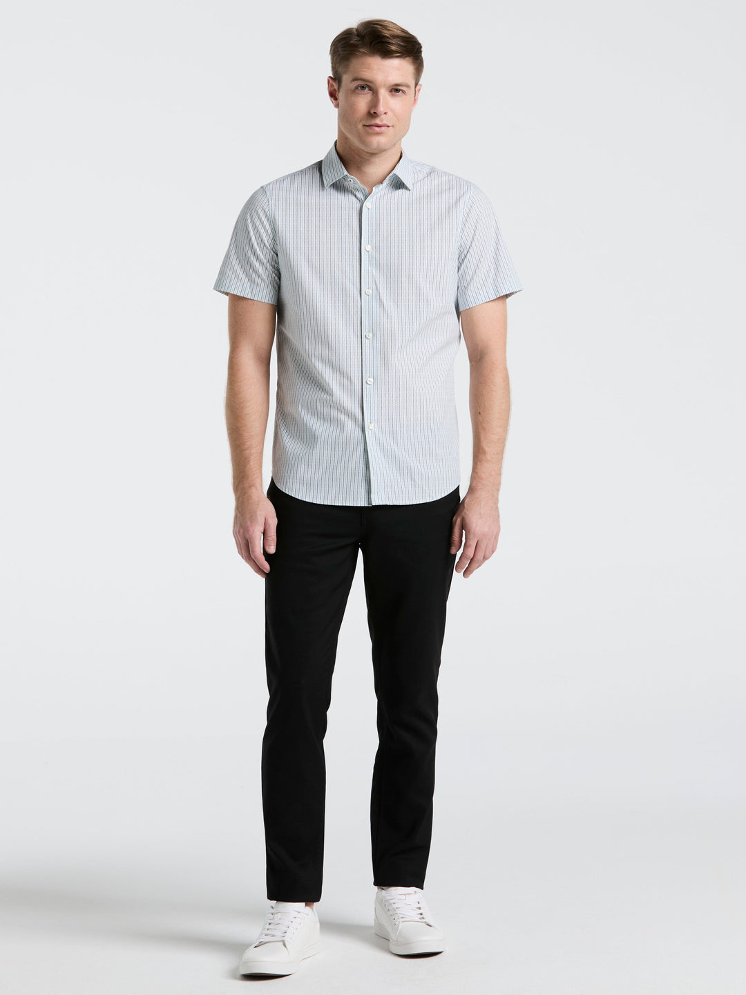 Cotton Dobby Stripe Shirt (Ether) 