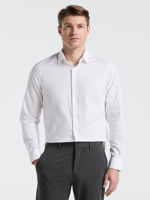 Cotton Dobby Untucked Shirt (Bright White) 