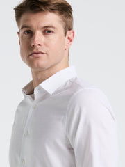 Cotton Dobby Untucked Shirt (Bright White) 
