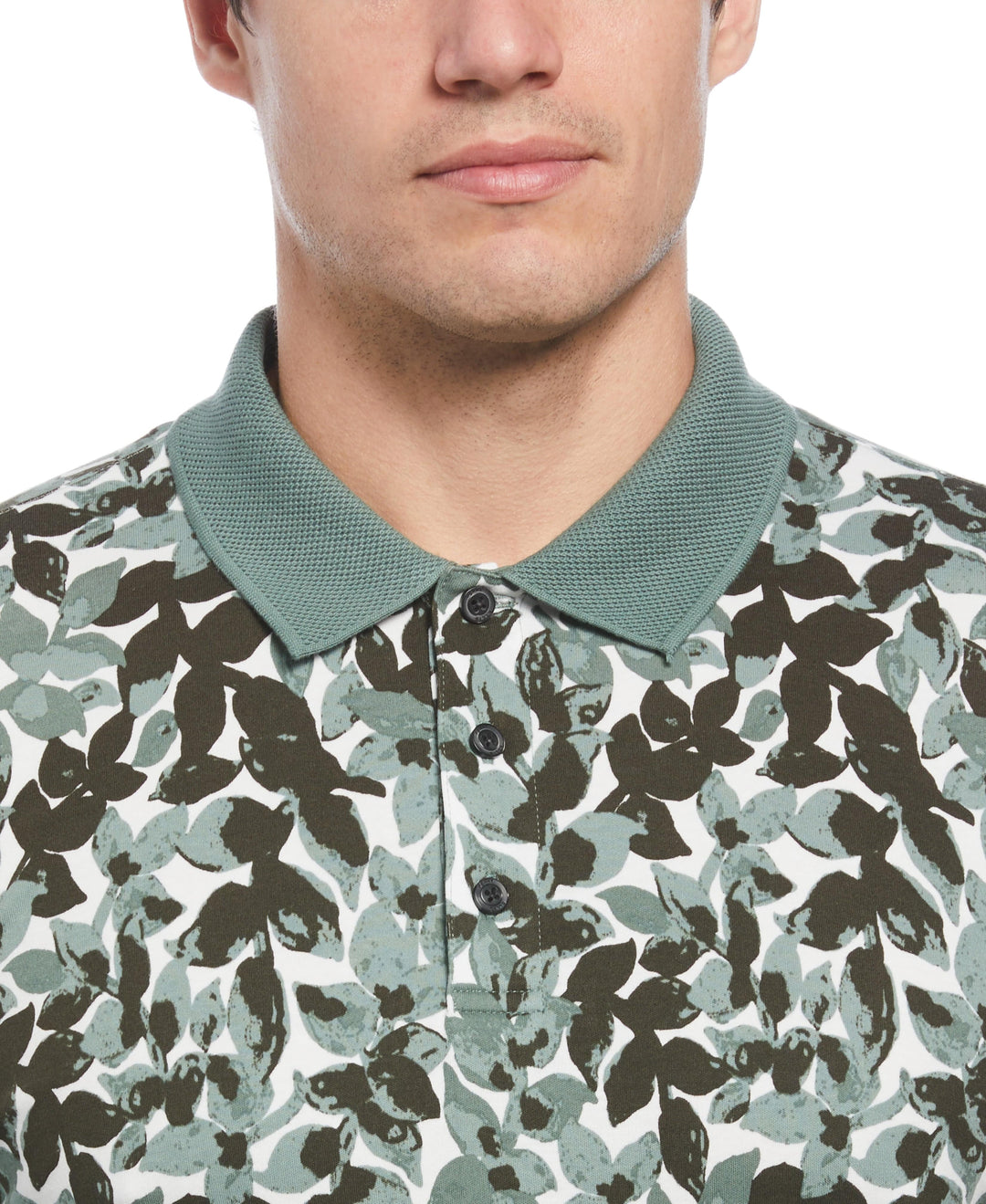 Leaf Print Polo (Dark Forest) 