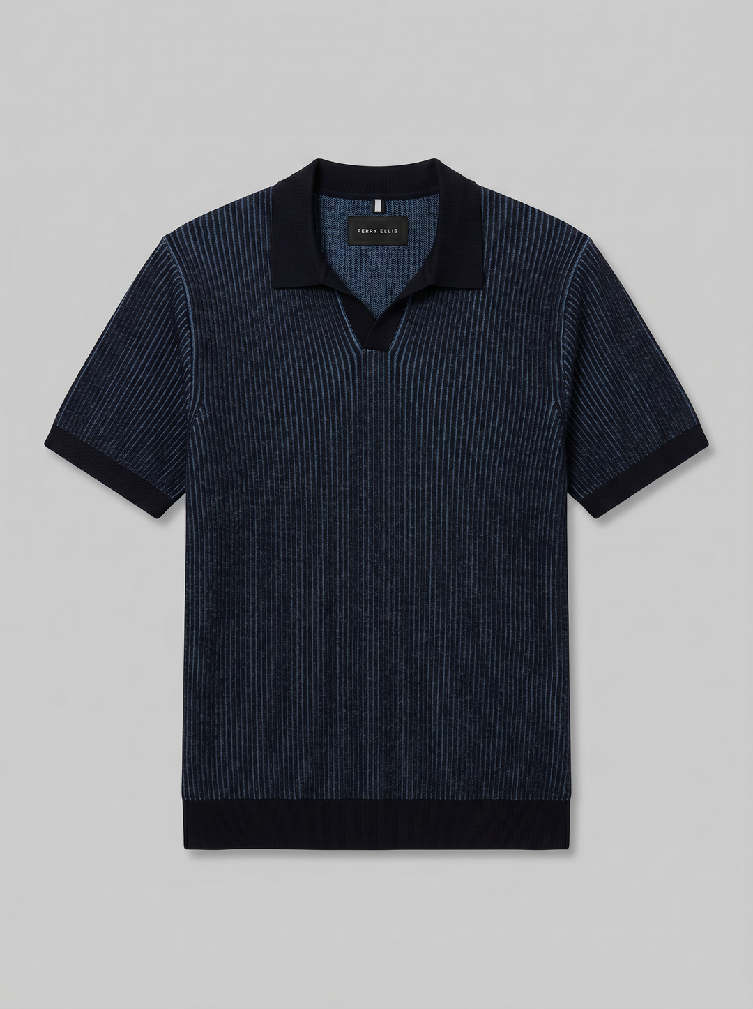 Cotton Modal Bi-Color Open Polo Sweater