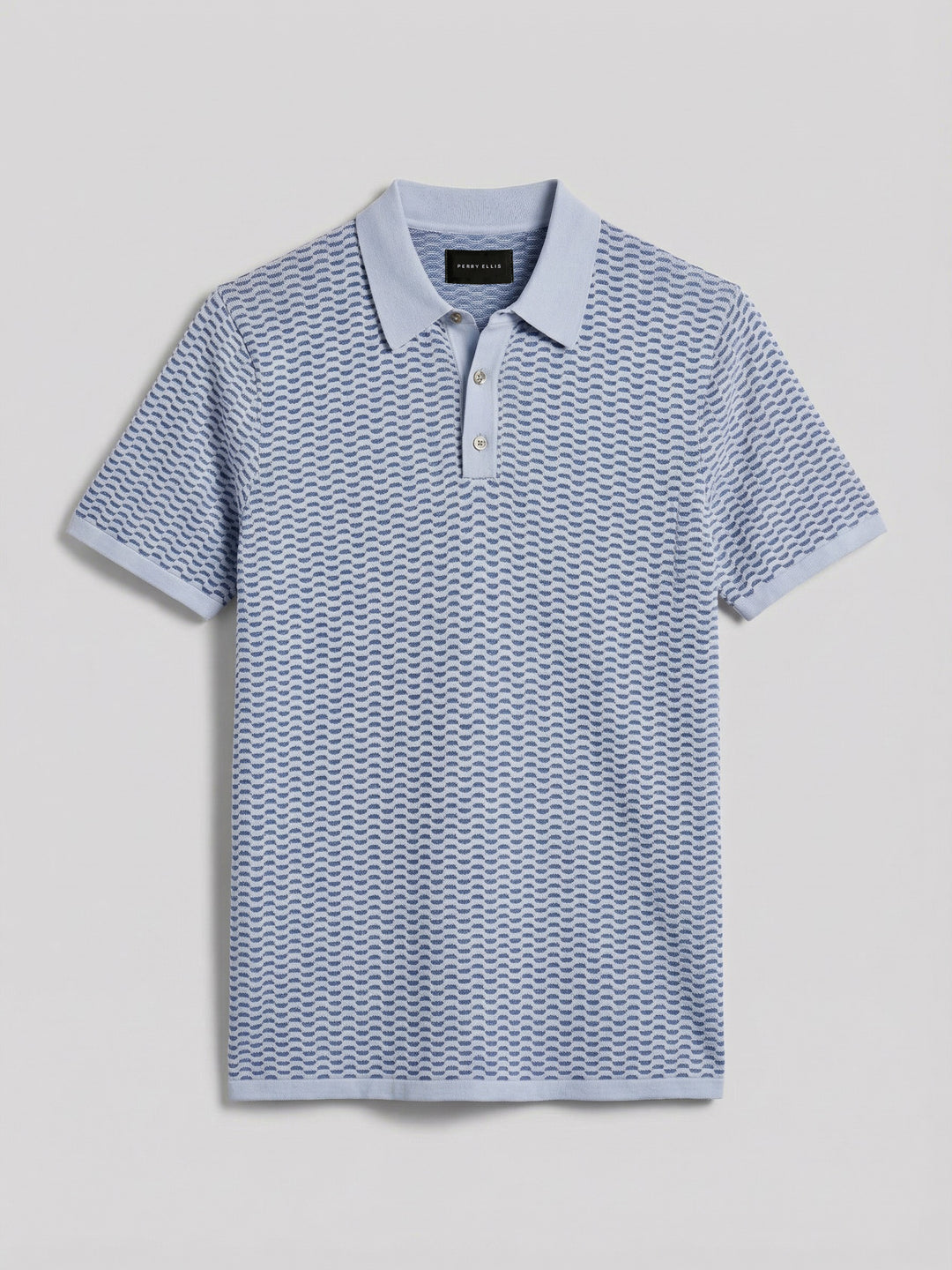 Cotton Modal Geo Polo Sweater (Kentucky Blue) 