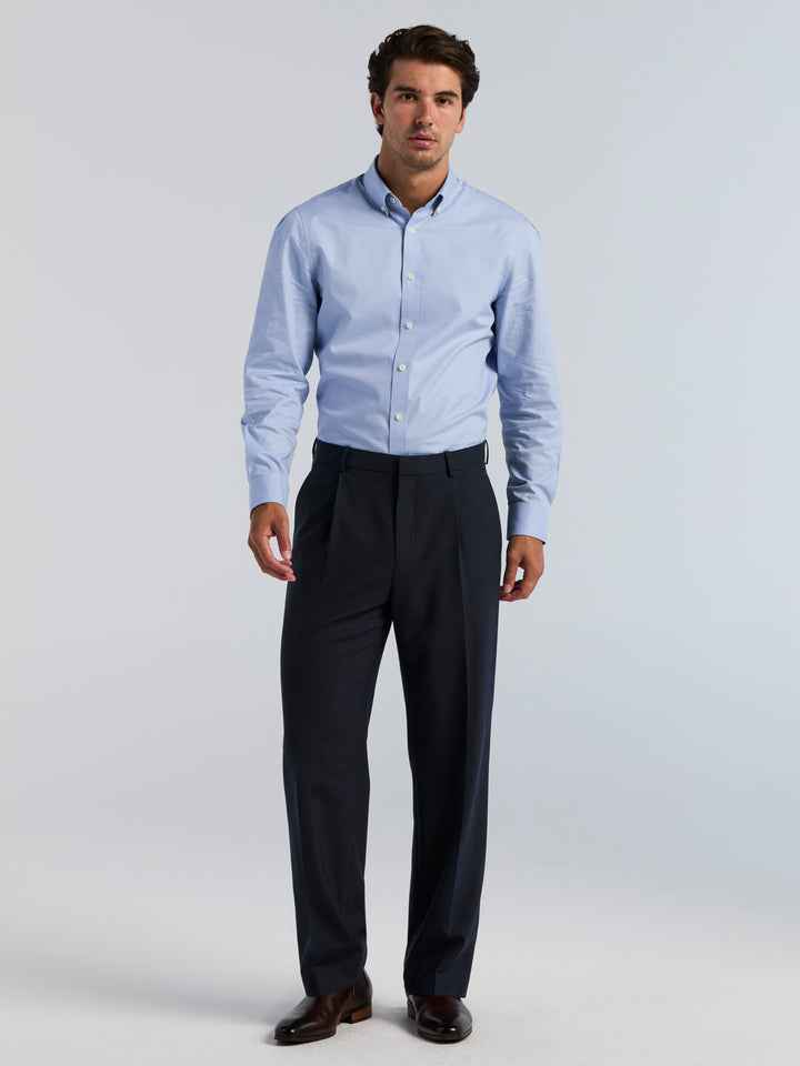 Cotton Patterned Oxford Button Down Shirt (Kentucky Blue) 