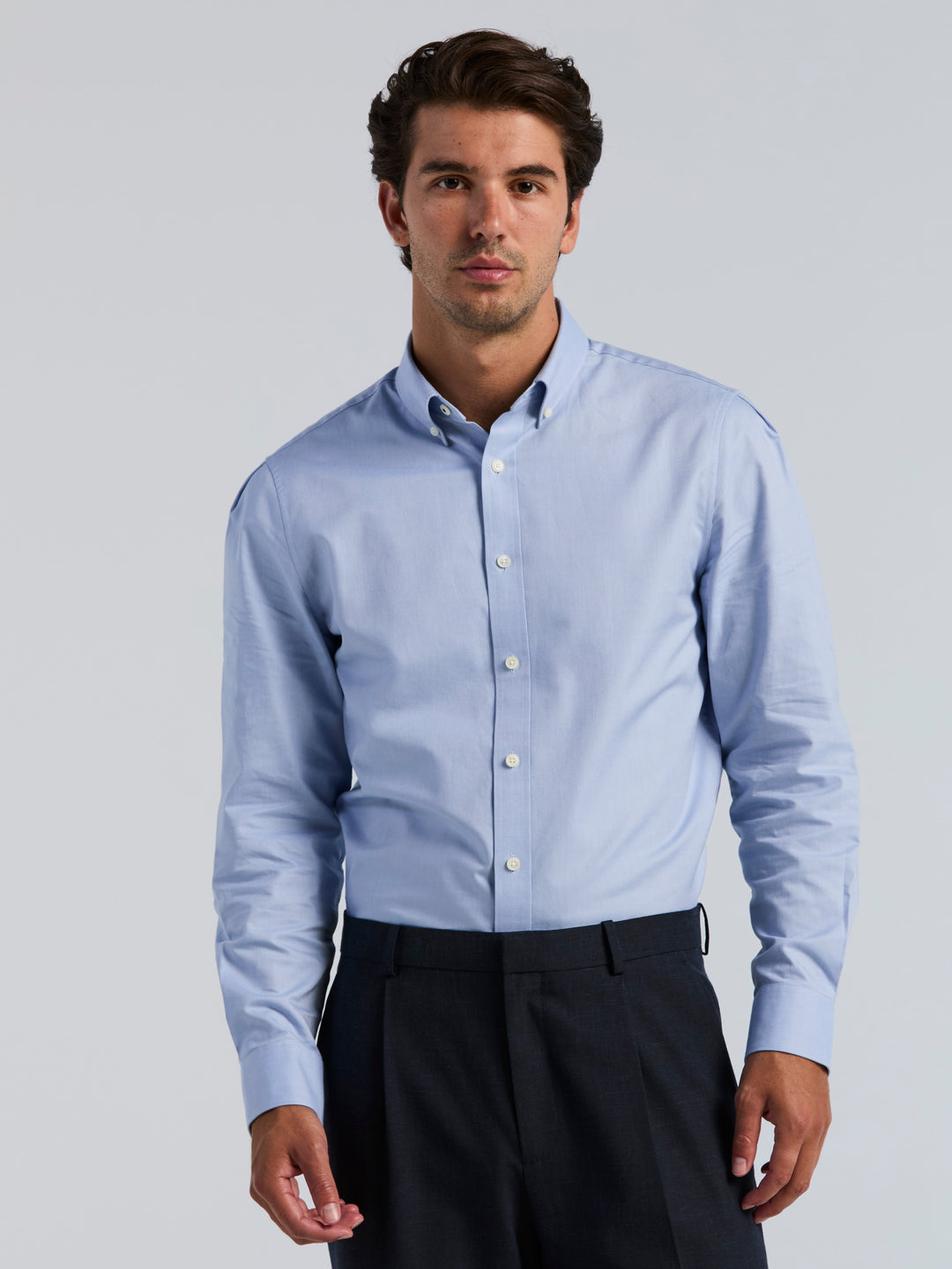 Cotton Patterned Oxford Button Down Shirt (Kentucky Blue) 