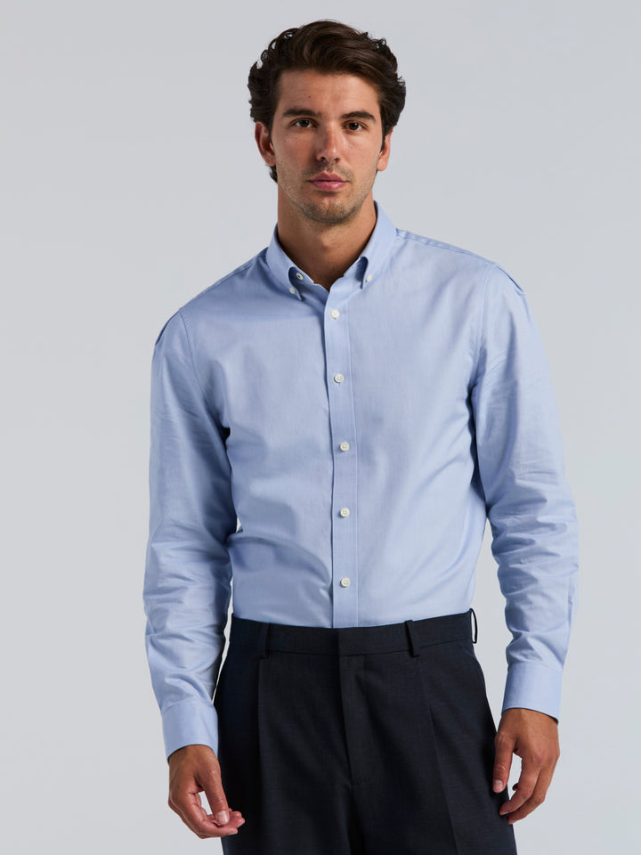 Cotton Patterned Oxford Button Down Shirt (Kentucky Blue) 