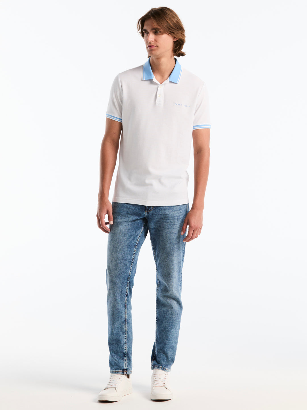 Pique Cotton Polo Shirt Argentina Edition  (Bright White) 