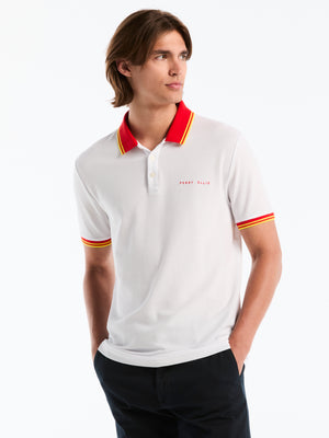 Pique Cotton Polo Shirt Spain Edition (Bright White) 