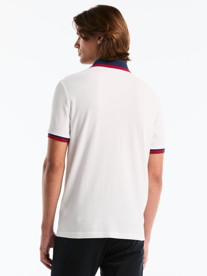 Pique Cotton Polo Shirt USA Edition (Bright White) 