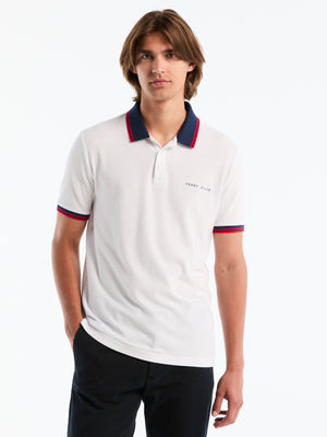 Pique Cotton Polo Shirt USA Edition (Bright White) 