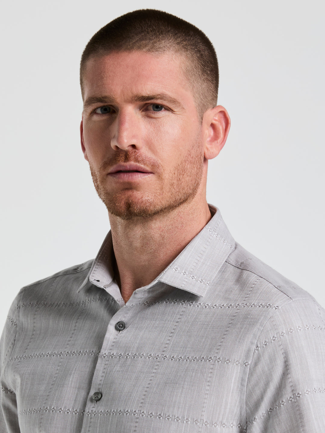 Cotton Slub Plaid Shirt (Chiseled Stone) 