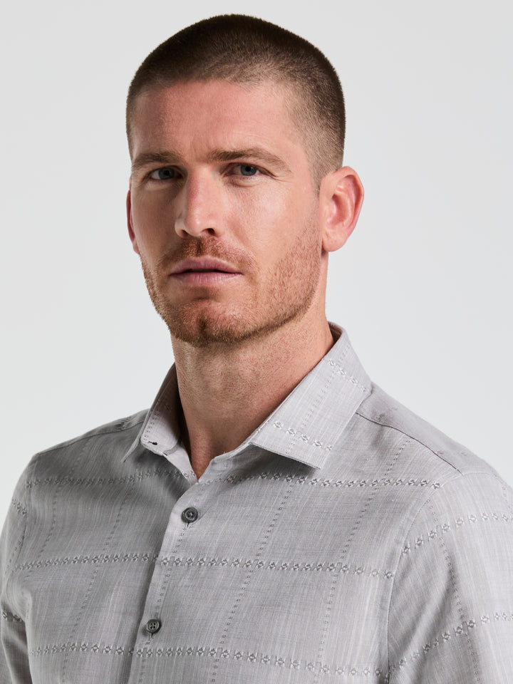 Cotton Slub Plaid Shirt (Chiseled Stone) 