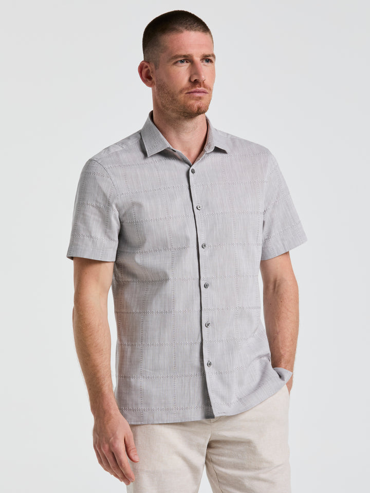 Cotton Slub Plaid Shirt (Chiseled Stone) 