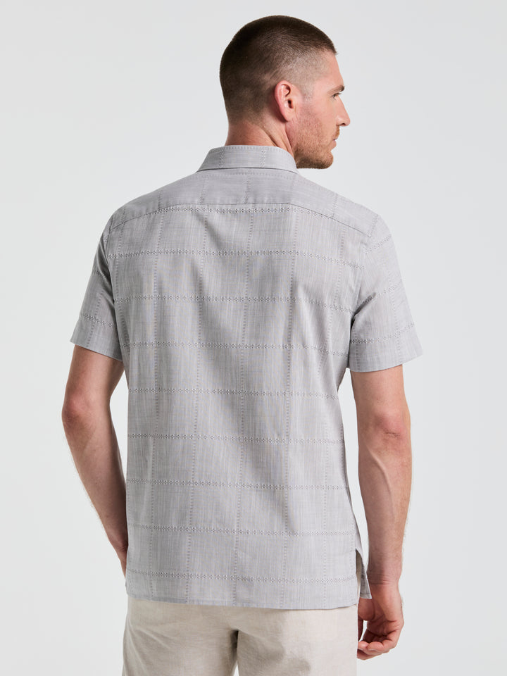 Cotton Slub Plaid Shirt (Chiseled Stone) 