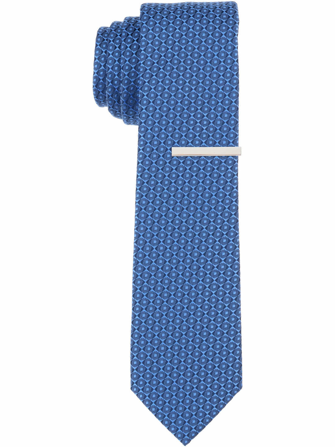 Cronan Geo Solid Slim Tie (Blue) 
