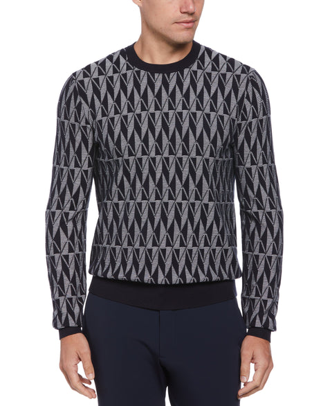 Diamond Crew Neck Sweater (Bright White) 