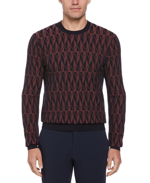 Diamond Crew Neck Sweater (Marsala) 