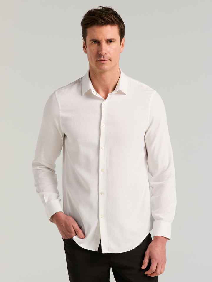 Diamond Jacquard Short Sleeve Shirt (Bright White) 