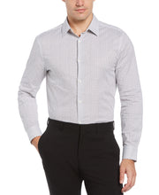 Ditsy Floral Print Stretch Shirt with Collar Stays Bright White Perry Ellis