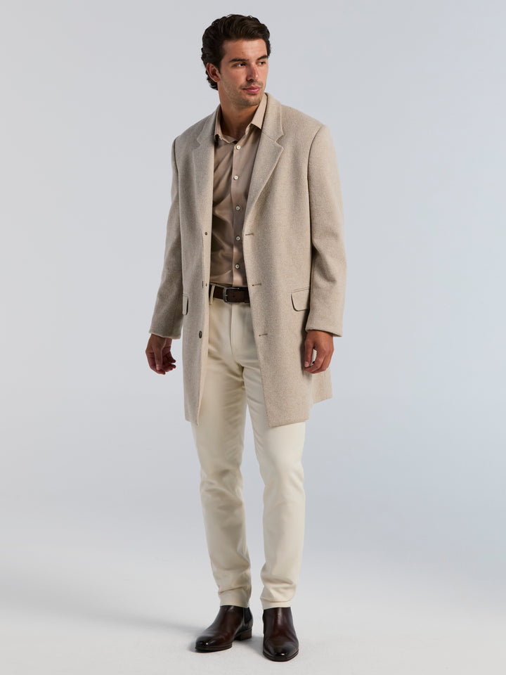 Dobby 3-Button Chesterfield Coat (Alpaca Heather) 