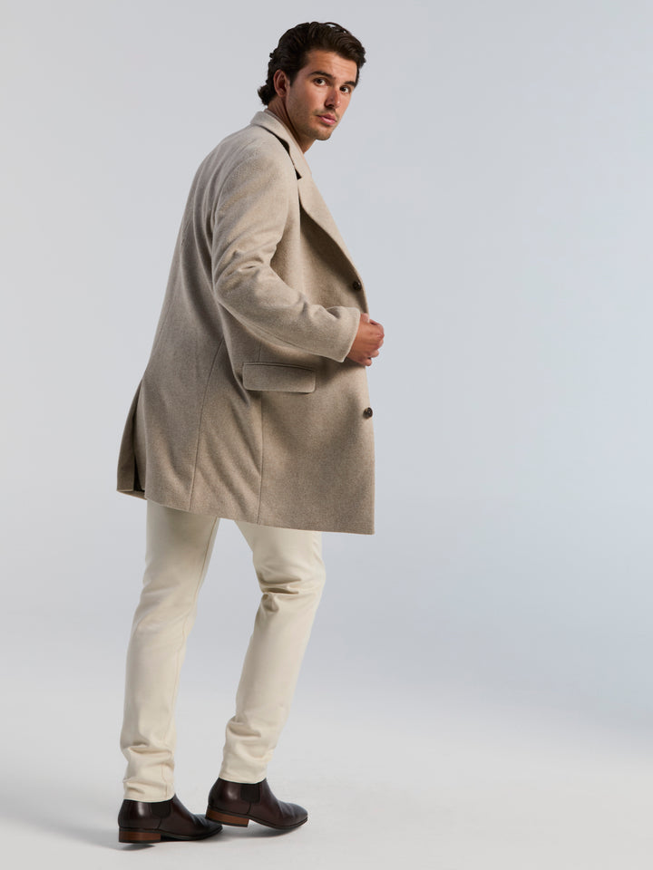 Dobby 3-Button Chesterfield Coat (Alpaca Heather) 