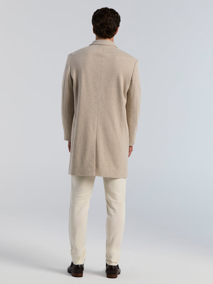 Dobby 3-Button Chesterfield Coat (Alpaca Heather) 