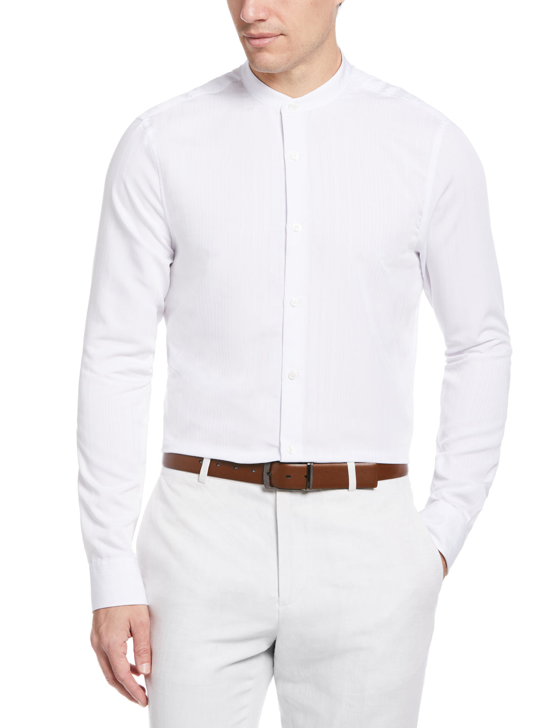 Mens Stretch Collar Dress Shirts Dobby Banded Stretch Collar Shirt  Perry  Ellis Nick Graham Men's Modern Fit Traveler Dress Shirt - Samsclub.com