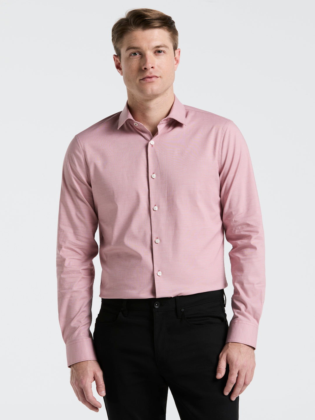 Dobby Cotton Stretch Slim Fit Shirt (Withered Rose) 