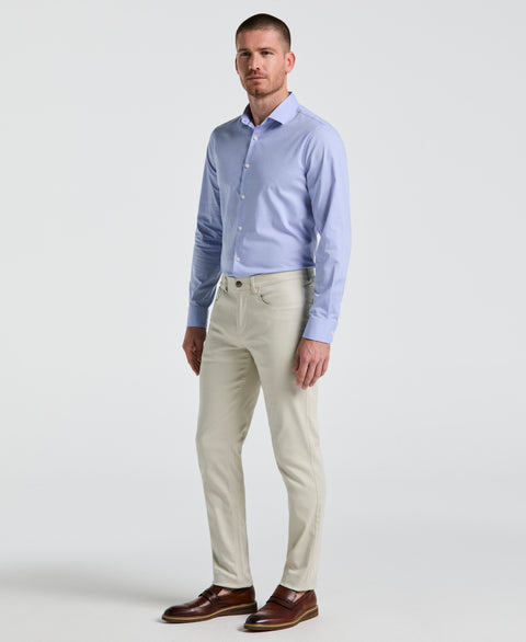 Dobby Cotton Stretch Slim Fit Shirt (Vista Blue) 