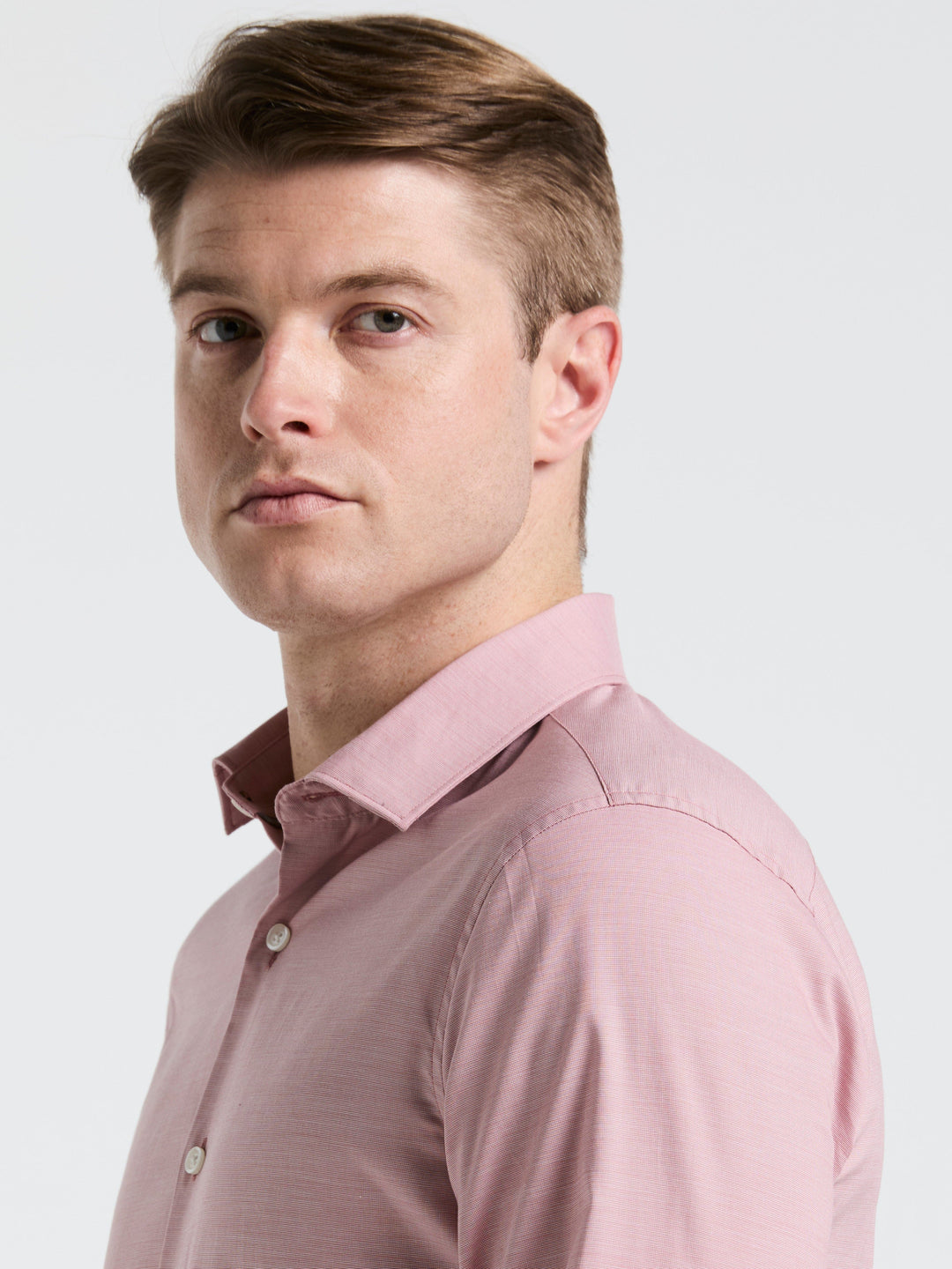 Dobby Cotton Stretch Slim Fit Shirt (Withered Rose) 
