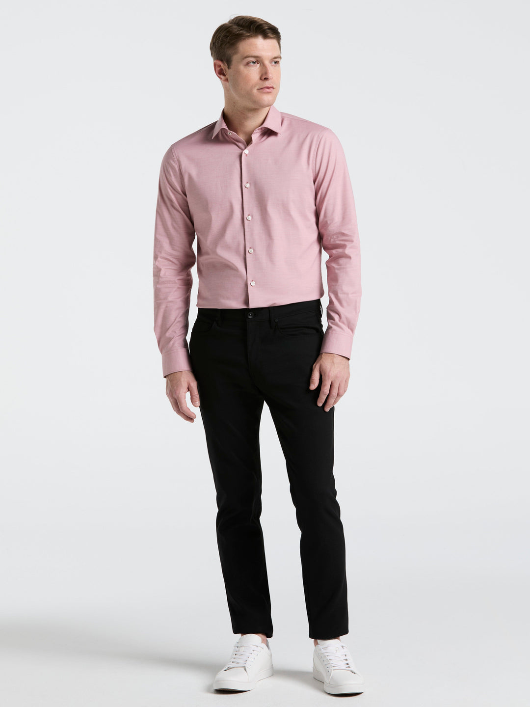 Dobby Cotton Stretch Slim Fit Shirt (Withered Rose) 