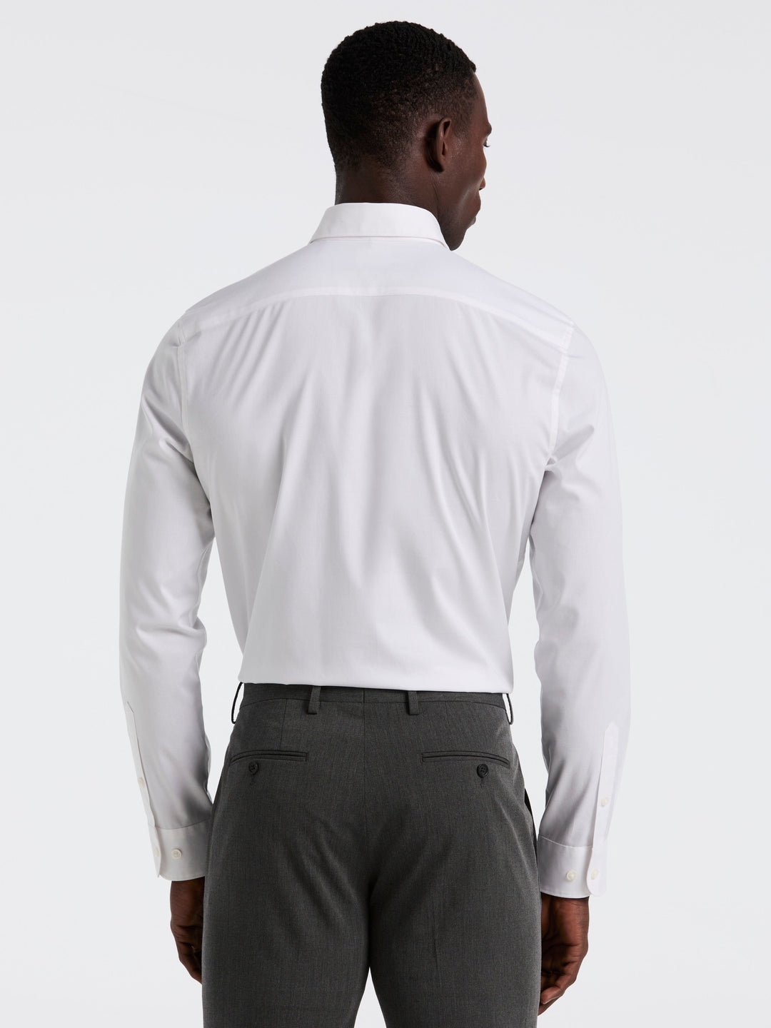 Dobby Cotton Stretch Slim Fit Shirt (Bright White) 