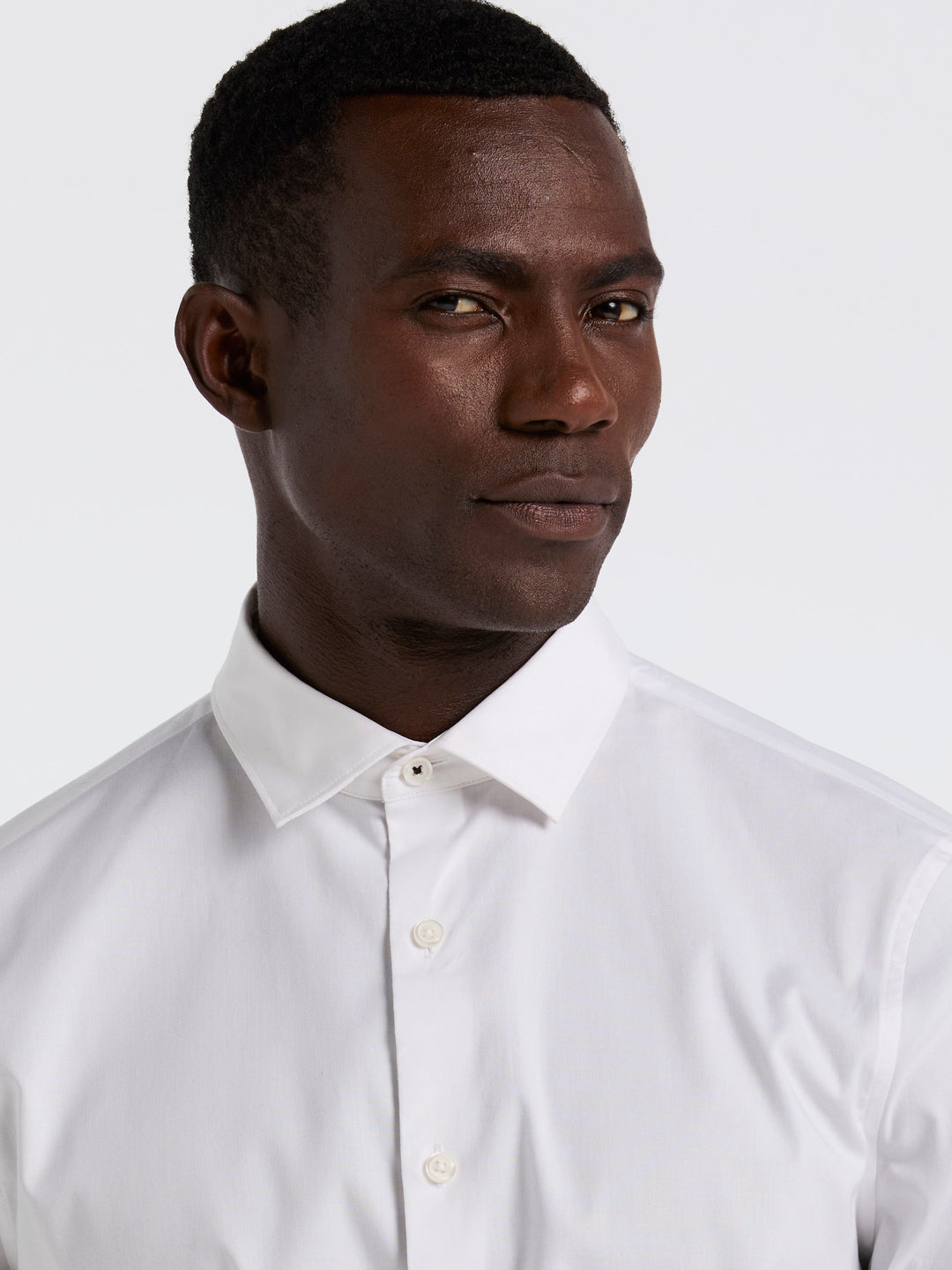 Dobby Cotton Stretch Slim Fit Shirt (Bright White) 