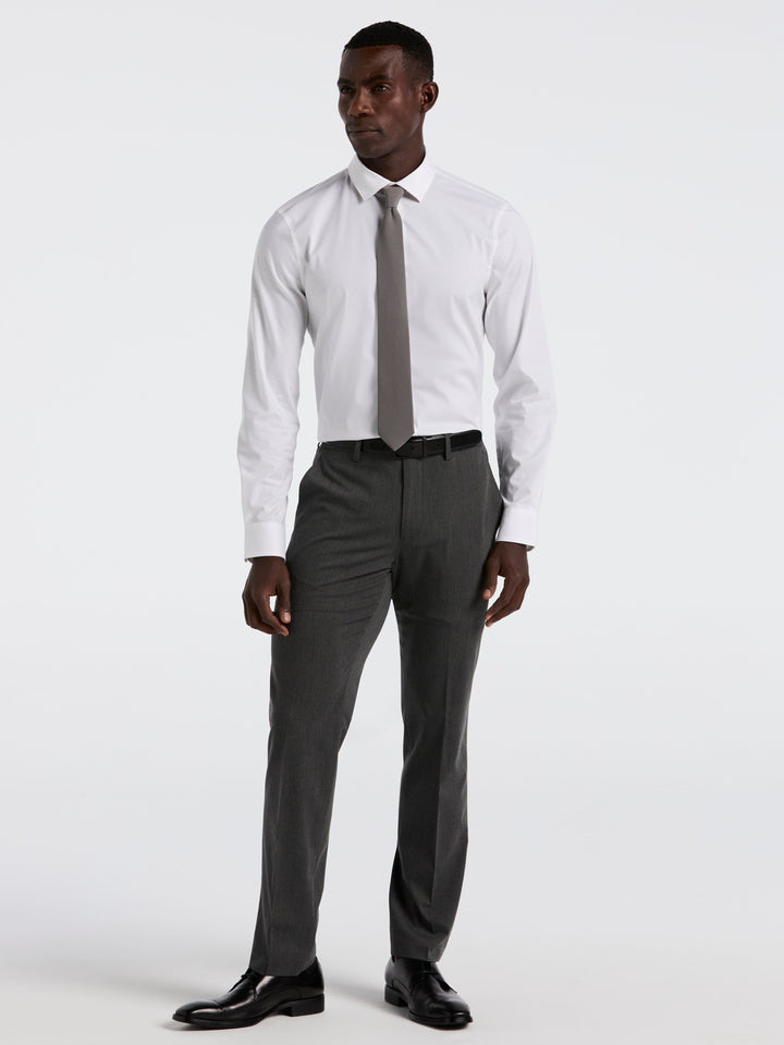 Dobby Cotton Stretch Slim Fit Shirt (Bright White) 
